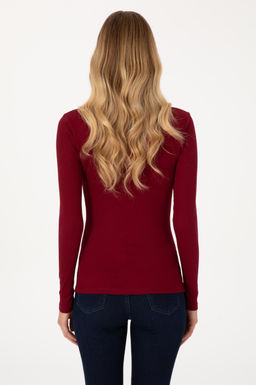 Kad_n Bordo Sweatshirt Sepette S_rpriz _ndirim