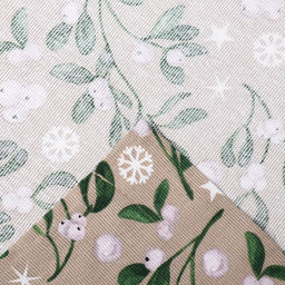 Комплект штор для кухни с подхватами «Доляна» Frosty berries, 2 шт., бежевые, 150×180 см