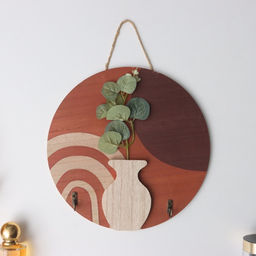 Настенные крючки декоративные Абстракция. Цветок и ваза, дерево, 1.5?23.4?23.4 см