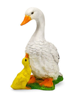Садовая фигура из полистоуна «Утка с утёнком», 31×24×13 см