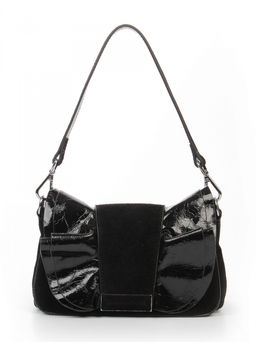 LACCOMA сумка Y2298-2-черный натуральная замша, натуральная кожа полиэстер