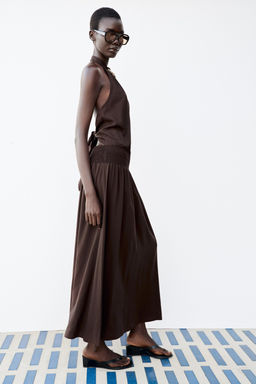 VESTIDO HALTER ABALORIOS / Marr?n - Zara фото 6