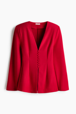 Blazer reloj de arena sin cuello