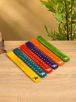 Цена за 3 шт. Подставка под благовония Слон дерево 25,5 см, МИКС