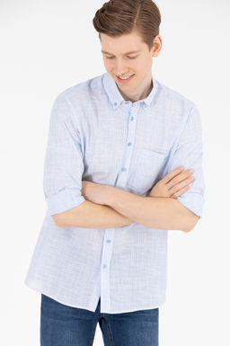 Мужская синяя рубашка с длинным рукавом - U.s. polo assn фото 3