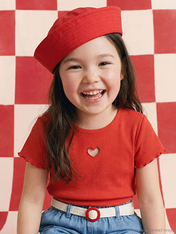 Kalp Detayl? K?z ?ocuk Ti??rt