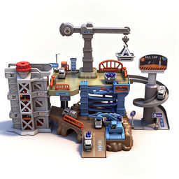 Трек  "Космическая станция" (свет, звук, 4 машины металл) в коробке