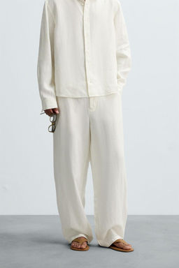 100% HEMP RELAXED FIT TROUSERS - Zara фото 2