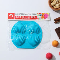 Форма для шоколада Доляна Ракушки, 14,5?12,5?2 см, 4 ячейки (6?4,8 см), цвет МИКС  фото 7
