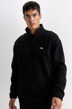 Relax Fit Dik Yaka Fermuarl? Polar Sweatshirt