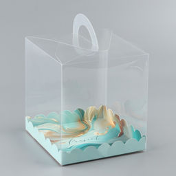 Цена за 5 шт. Коробка кондитерская, сундук, упаковка, «Бирюза», 16×16×18 см