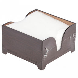 Салфетница деревянная "Мокко" 12,3х12,3х7,5см, квадратная, с салфетками (Россия)