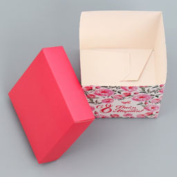 Цена за 2 шт. Коробка подарочная складная, упаковка, С 8 марта, 10?10?10 см
