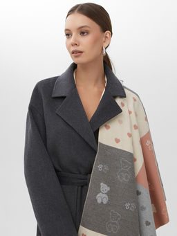 в составе ШЕРСТЬ и КАШЕМИР Большой, мягкий, теплый двусторонний палантин - Tantino фото 6