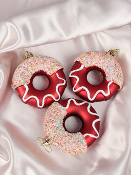 Новогоднее украшение Пончик 3 штуки 8 см / WF-203 /уп 182/ - ГалеонТрейд фото 3