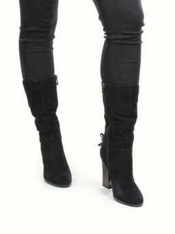 YF189-202M BLUE Полусапоги зимние женские (натуральная кожа, натуральный мех (еврозима))