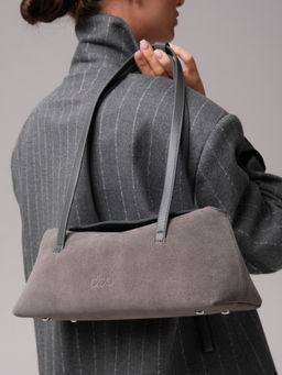 Замшевая сумка Raduy DBR 31127 серый замок  фото 2