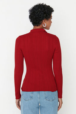 TRENDYOLMILLA Kahverengi Fitilli Polo Yaka Triko H?rka TWOAW20HI0070 фото 5