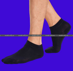 Цена за 12 пар. Береза носки мужские укороченные арт. D 01 черные 41-47 (фактически 41-44) - Берёза фото 2