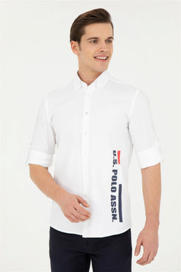 Мужская белая рубашка с длинным рукавом - U.s. polo assn фото 3