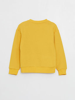 Bisiklet Yaka Bask?l? Uzun Kollu Erkek ?ocuk Sweatshirt - Waikiki фото 2