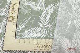Импорт. хлопок Белые тропические листья ВИД2, ш.1.5м, хлопок-100%, 105гр/м.кв - Купава фото 4