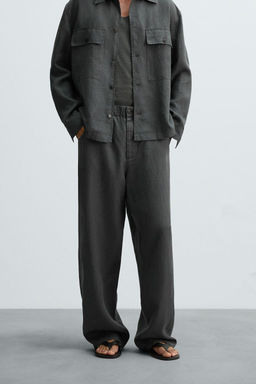 100% HEMP RELAXED FIT TROUSERS - Zara фото 8