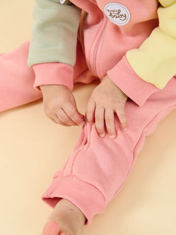 Комбинезон-косуха Колор блок Персик утепленный 0+ - Bungly фото 6