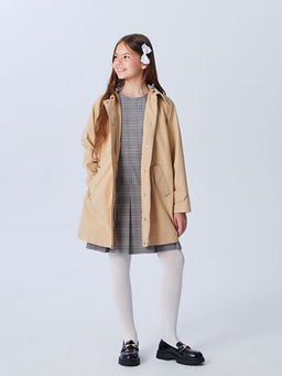 Bisiklet Yaka Ekose K?z ?ocuk Elbise