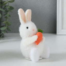 Фигурка Зайка с морковкой, 6.5?6.8?11.7 см