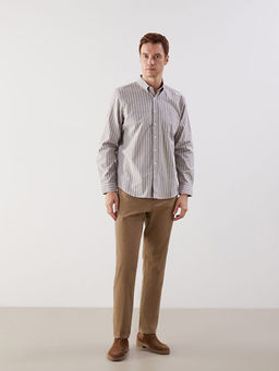 Regular Fit Uzun Kollu ?izgili Erkek G?mlek