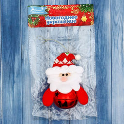 Подвеска мягкая на ёлку Дед Мороз в шарике 69 см, красная - Зимнее волшебство фото 2