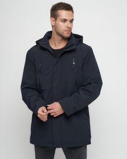 Парка спортивная мужская с капюшоном темно-синего цвета 3369TS - Wonderrman фото 6