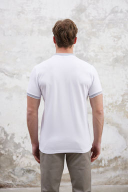 TRENDYOL MAN Beyaz Regular/Normal Kesim Polo Yaka T-shirt TMNSS25PO00033 - Trendyolmilla фото 4
