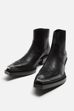 LEATHER COWBOY BOOTS - LIMITED EDITION - Zara фото 7