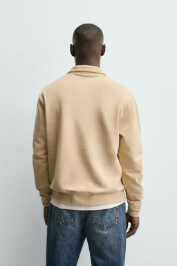 SUDADERA CUELLO CREMALLERA B?SICA / paja - Zara фото 3