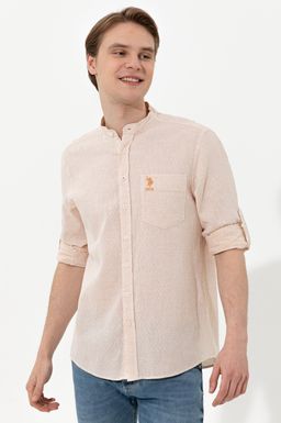U. S. Polo Assn Мужская оранжевая рубашка с длинным рукавом