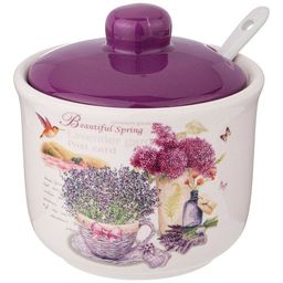 САХАРНИЦА С ЛОЖКОЙ AGNESS ЛАВАНДОВАЯ ВЕСНА 10*10*9,5 СМ 300 МЛ