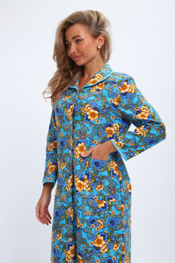 Халат женский из фланели Маша цветы