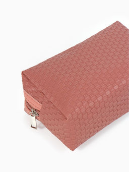 Косметичка универсальная, искусственная кожа, на молнии, тёмно-розовая