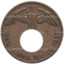 Монета 1 рейхспфенниг 1937 года A Германия