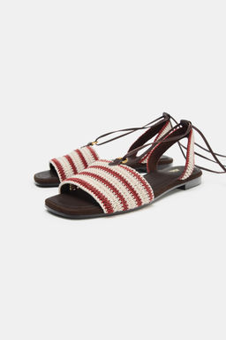 SANDALIA TEJIDO RAYAS ATADA / Multicolor - Zara фото 3