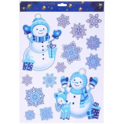 Цена за 4 шт. Наклейка на стекло "Волшебная зима" 41*19 см, микс