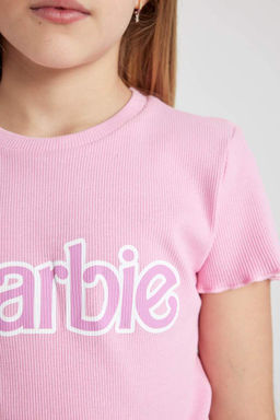 Футболка с коротким рукавом для девочек Барби - Defacto фото 5