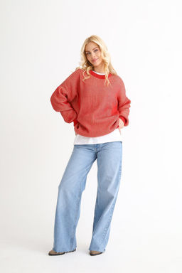 Джемпер женский вязаный Line красный