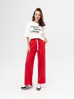 Брюки футер 2-х нитка пенье.арт.1076-3,красные - Binita фото 2