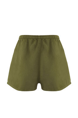 TRENDYOLMILLA Siyah Dokuma %100 Keten Plaj Sort TBESS25SR00013  фото 9