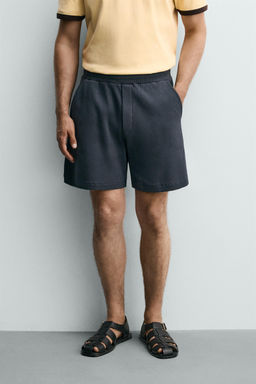 BERMUDA JOGGER ESTRUCTURA WAFFLE / Azul / Acero - Zara фото 2