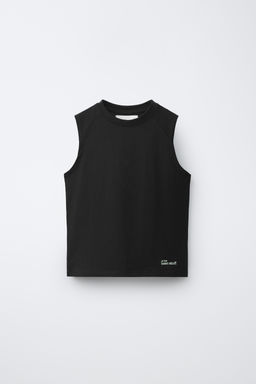 CAMISETA LISA MANGA SISA / Negro