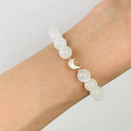 Браслет из Селенита со вставкой месяц